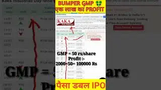 Kaka Industries SME IPO Allotment Status #shorts #iporeview #ipo #marketwithnitin