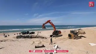 Washed-up Fin whale buried at Israel beach
