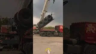 The folding process of a large semi-trailer truck