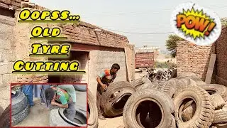 How to old tyre cutting #TireCutting #DIYTire #TireModification #TireRecycling #skills  #CustomTires