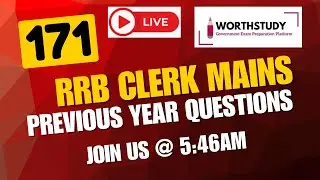 RRB Clerk Mains 2025 Previous Year Questions | PART - 171 | #rrbclerk | WORTHSTUDY