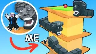 Climbing WORM TOWER to Save BRAINROTS in Roblox...