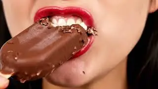 ASMR Mukbang Ice Cream  Beautiful Lips Eating &ndash; Just Chewing Sounds 💋