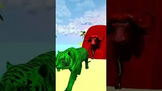 Paint Animals Elephant Gorilla Cow Lion Hippo Pig #shorts #crossingfountain #paintanimals #animals