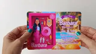 Doll Box Pool Birthday Invitation (with Photo)