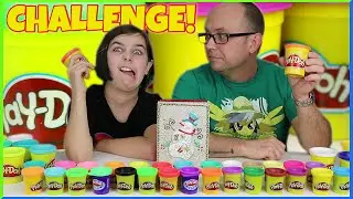 Play-Doh Christmas Challenge Rudolph and Sleigh Build Family Fun