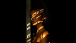 Golden Silence &ndash; Cinematic Portrait in Latticed Sunlight
