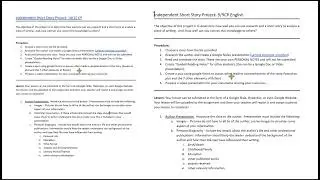 Independent Short Story Project
