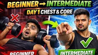 Beginner to Intermediate Chest Workout 💪 | Day 1 Chest + Core (Gym) | 14 Days Program 