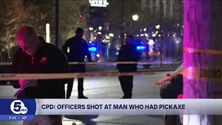 Cleveland Police fire at man they say was advancing on them with pickaxe