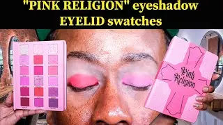 Jeffree Star PINK RELIGION eyeshadow palette EYELID swatches & unboxing