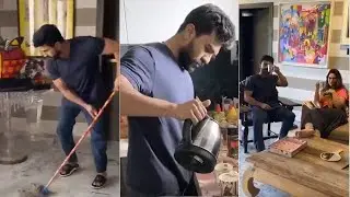 Mega Hero Ram Charan Cleaning His House | #BeTheRealMan | Jr NTR House Cleaning Challenge