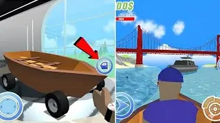 DRIVING WOODEN BOAT IN DUDE THEFT WARS UPDATE 😱 |  DUDE THEFT WARS SHOWROOM UPDATE  ⛵