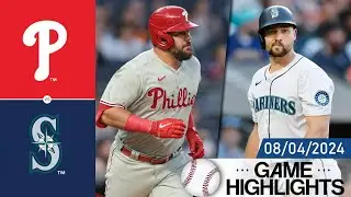 Seattle Mariners vs Philadelphia Phillies Game Highlights 08/04/2024 | MLB Highlights 2024