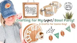 🏈 Crafting For My Super Bowl Party! | 5 Crafts for Game Day!