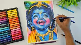 Little Krishna Drawing, Krishna Drawing Step By Step (Colouring Tutorial) 🔥