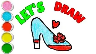 How To Draw A Cute Shoes, Drawing, Painting & Coloring For Kids and Toddlers_ Child Art 🐋🌈🎨