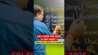SBI Clerk Pre 2025 Exam analysis 21 SEP Shift 1 #sbiclerk #bankexam #ibpsclerk #englishbysantoshray