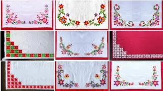 10+ Beautiful 🤩 hand embroidery table cover, pillow cover, cushion cover corner design collection