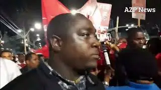 Prime Minister Stuart Young arrives at the PNM meeting on Harris Promenade on Wednesday evening