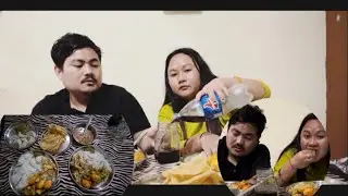 Egg curry,egg omelette, papad tomato chutney and rice🥰 Nepali mukbang || Rahul C Rai || Sarita Rai