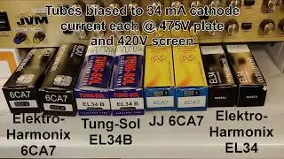 4 pair of EL34 and 6CA7 powertubes, 10 combinations!
