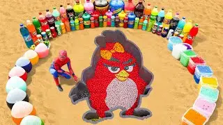 Giant eruptions birds, enormous Orbeez balloons, and popular soft drinks like Fanta, Coca-Cola