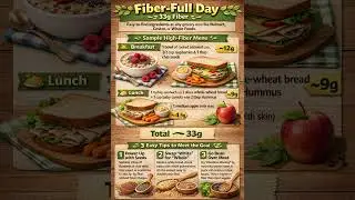 Fiber-Full Day: 33g Fiber Meal Plan for Better Digestion 🥦🍎 #food