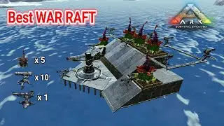 Ark Survival Evolved Mobile BEST PVP RAFT With Turret, And Rocket
