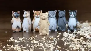 고양이 목각인형 조각하기 Woodcarving-carve a little cat