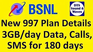 BSNL New 997 Plan for 180 days || DTS || Full Details ||
