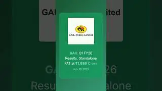 GAIL Q1 FY26 Results: Standalone PAT at ₹1,886 Crore #q1results #financialresults #q1fy26