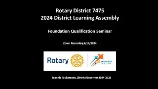 2024 - D7475 - District Learning Assembly - Conflict Resolution 5/8/2024