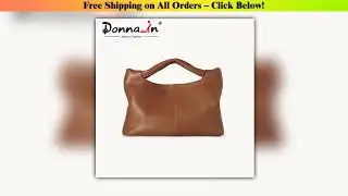 Donna-in First Layer Cowhide Handbag Women Genuine Leather Crossbody Bag Soft Classics with