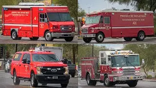 HazMat Units Responding Phoenix Fire Department 4,41 & Car-957S Arriving