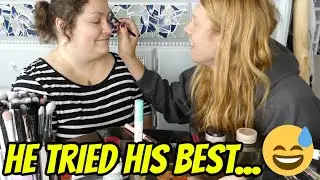 MY BOYFRIEND DOES MY MAKEUP (he actually tried!)