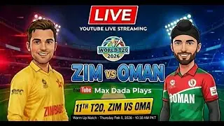 🔴 ZIMBABWE vs OMAN Live | ZIM vs OMAN warm-up Live Match Today | Live #t20worldcup2026  #cricketlife