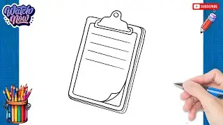 How to draw Clipboard - School Supplies Drawing