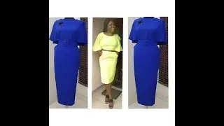 How to cut and sew a fitted dress with batwing sleeves and front pocket (The needle woman)