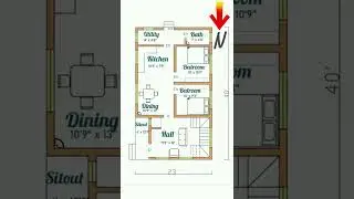 23 by 40 East facing 2bhk house plan #shorts #houseplan #eastface #leelarao