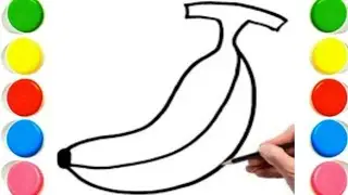 Beautiful Banana 🍌 Drawing, Painting & Coloring For Kids and Toddlers_ Child Art#drawing#coloring