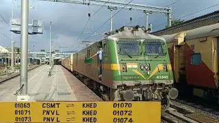 01070 KHED MUMBAI CSMT SPECIAL EXPRESS DEPARTING FROM THANE WITH ITARSI WAG9HC | KHED CSMT SPL | KR