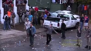 Pumpkin Fest 2014 Riots:  Police Ignore Massive Bottle Fight