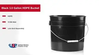 Black 3.5 Gallon HDPE Bucket | U.S. Plastic Corporation&reg;
