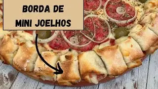 Como fazer Pizza de Borda Recheada de Mini Joelhos.