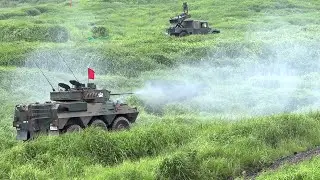 Japan's Komatsu Type 87 RCV 25mm Oerlikon KBA Autocannon Live Fire Reconnaissance and Patrol Vehicle