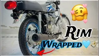 Rim Wrap🩵🔥|| Tik tok viral Honda🖤😉||modifications 💸🤙🏻#cg125 #modification #honda2025