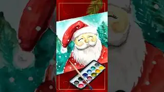 Santa Claus Watercolor Painting &ndash; A Simple Holiday Art Tutorial just in 3 mints  #christmaspainting