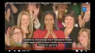 Michelle Obama's Emotional Final Message To America subtitled