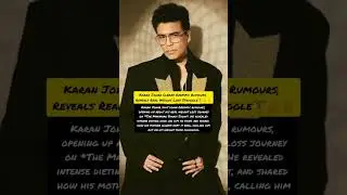 Karan Johar Clears Ozempic Rumours, Reveals Real Weight🏋️ Loss Struggle#news#viral